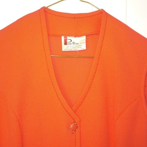 Vintage Sz Med Orange NWT Blouse Top Tunic Dress Bathing Suit Cover Up Vest 60s - Picture 3 of 4